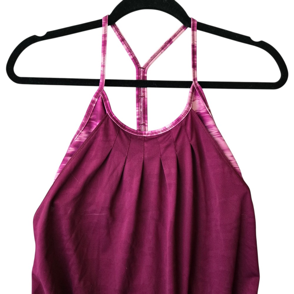 The North Face Womens Purple Mesh Racerback Active Tank Top Built-in Bra Medium